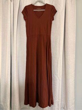 NEW PERUVIAN CONNECTION Hannah Pima Cotton Dress Cinnabar Brown